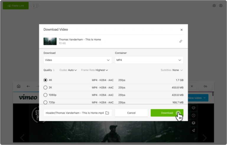 如何下载私人 Vimeo 视频