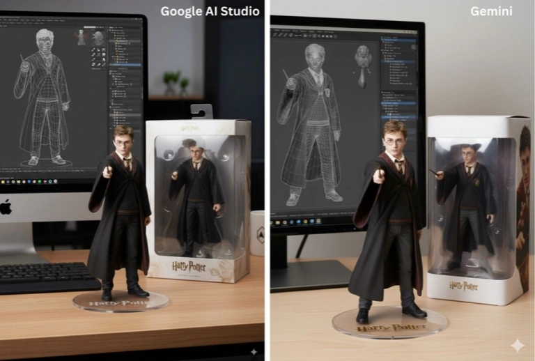 如何使用 Gemini 2.5 Flash Image手办生成对比