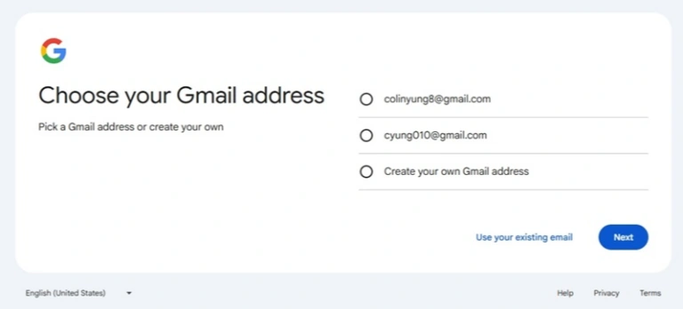 设置谷歌邮箱地址