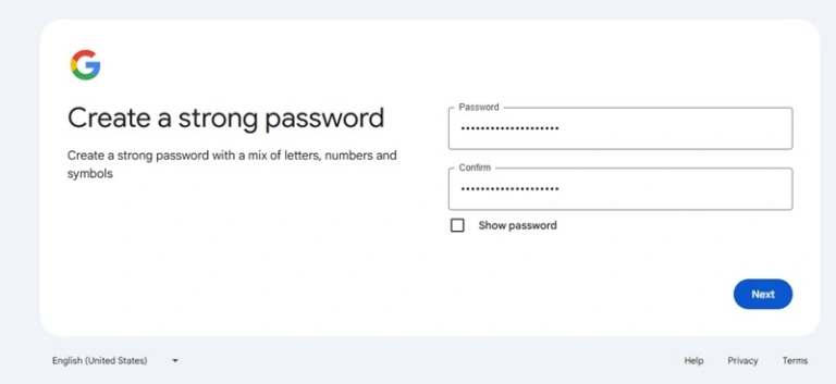 谷歌邮箱注册设置密码