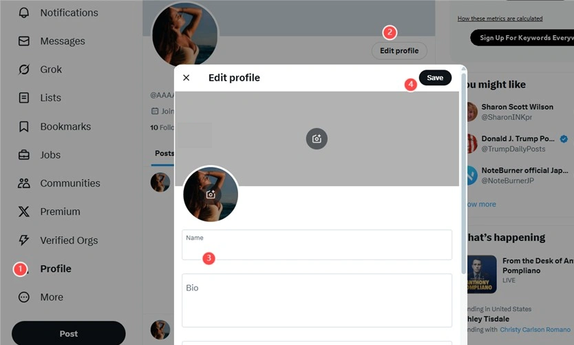 x网页版修改显示名称